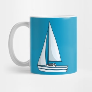 Sailboat cartoon illustration Mug